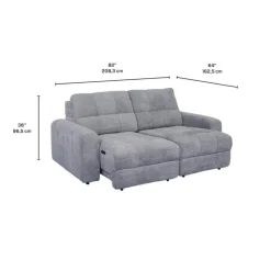 Power Modular Loveseat with Sliders - 2 pcs Grey Clearance