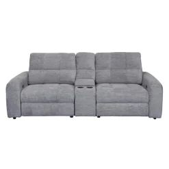 Power Modular Reclining Loveseat and Console - 3 pcs Grey Hot