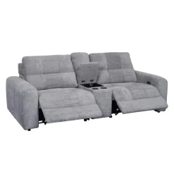 Power Modular Reclining Loveseat and Console - 3 pcs Grey Hot