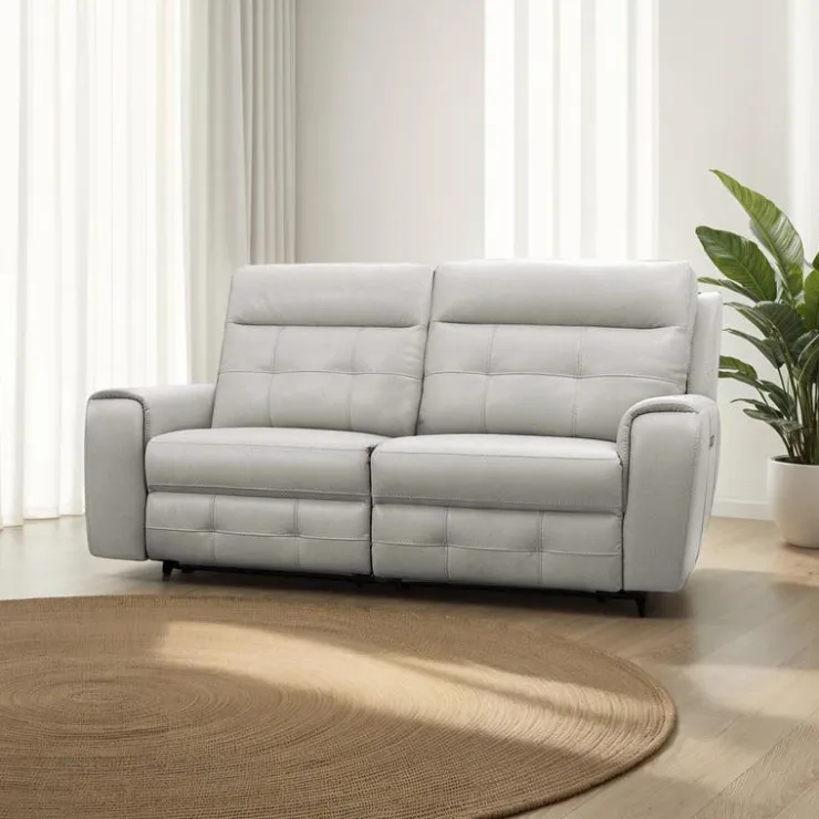 Power Modular Reclining Loveseat - 2 pcs Beige/Light Grey