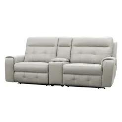 Power Modular Reclining Loveseat with Console and USB Ports - 3 pcs Beige/Light Grey Best
