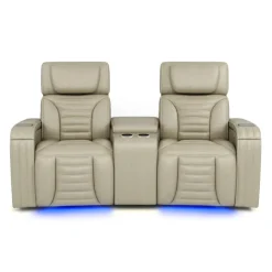 Power Modular Reclining Loveseat with Massage, Heat, and Angular Console - 3 pcs BEIGE New