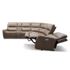 Power Modular Reclining Sectional with Console - 6 pcs Cappuccino Best