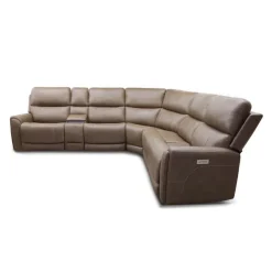 Power Modular Reclining Sectional with Console - 6 pcs Cappuccino Best