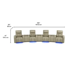 Power Modular Reclining Sofa with Massage, Heat, and Angular Consoles - 7 pcs BEIGE Sale