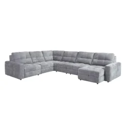 Power Modular Reclining Sectional with 2 Sliders and Right-Side Chaise with Storage - 6 pcs Grey Sale