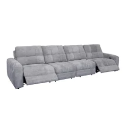 Power Modular Reclining Sofa - 4 pcs Grey Outlet