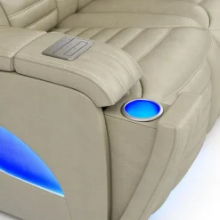 Power Modular Reclining Sofa with Massage, Heat, and Drop-Down Backrest - 3 pcs BEIGE Best
