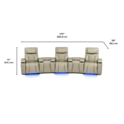 Power Modular Reclining Sofa with Massage, Heat, and Angular Consoles - 5 pcs BEIGE Clearance