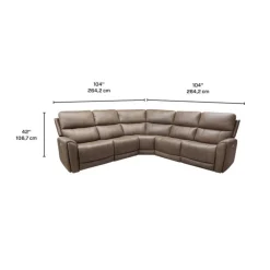 Power Modular Reclining Sectional - 5 pcs Cappuccino Online