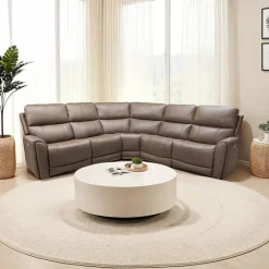 Power Modular Reclining Sectional - 5 pcs Cappuccino Online
