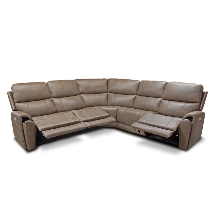 Power Modular Reclining Sectional - 5 pcs Cappuccino Online