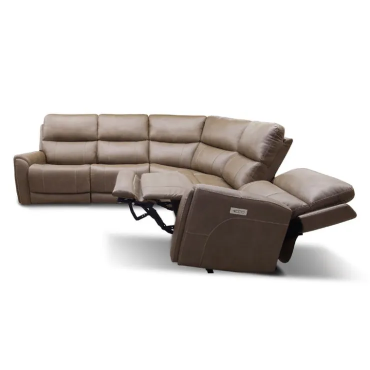 Power Modular Reclining Sectional - 5 pcs Cappuccino Online