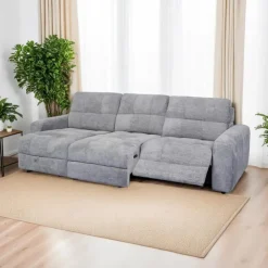 Power Modular Reclining Sofa with 1 Slider and Chaise - 3 pcs Grey Sale