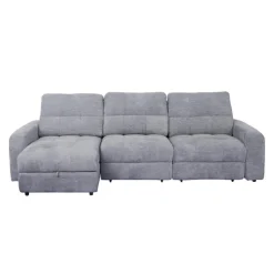 Power Modular Reclining Sofa with 1 Slider and Chaise - 3 pcs Grey Sale