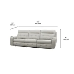 Power Modular Reclining Sofa with Fold-Down Backrest - 3 pcs Beige/Light Grey Sale