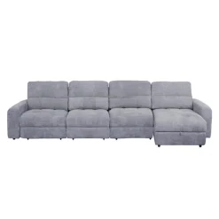 Power Modular Reclining Sectional with 1 Slider and Right-Side Chaise with Storage - 4 pcs Grey Discount
