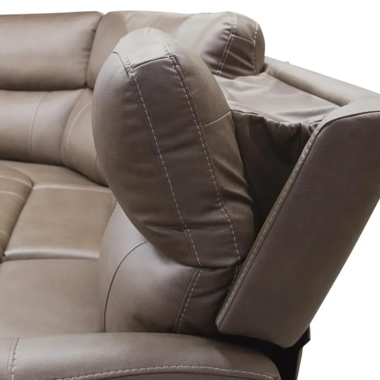 Power Modular Reclining Sectional with Console - 6 pcs Cappuccino Hot