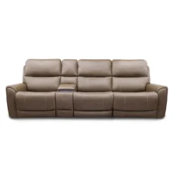Power Modular Reclining Sofa with Console - 4 pcs Cappuccino Clearance