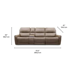 Power Modular Reclining Sofa with Console - 4 pcs Cappuccino Clearance