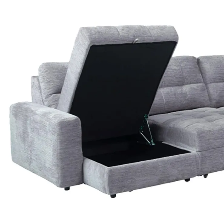 Power Modular Reclining Sectional with 1 Slider and Left-Side Chaise with Storage - 4 pcs Grey Clearance