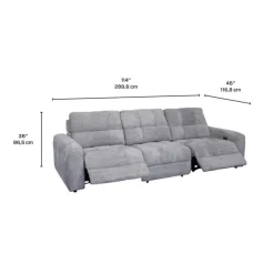 Power Modular Reclining Sofa - 3 pcs Grey Online