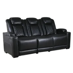 Power Modular Reclining Sofa and Drop-Down Backrest with Reading Lights - 3 pcs Black Online