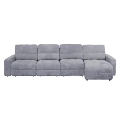 Power Modular Sectional with 2 Sliders and Right-Side Chaise with Storage - 4 pcs Grey Sale
