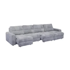 Power Modular Sectional with 2 Sliders and Right-Side Chaise with Storage - 4 pcs Grey Sale
