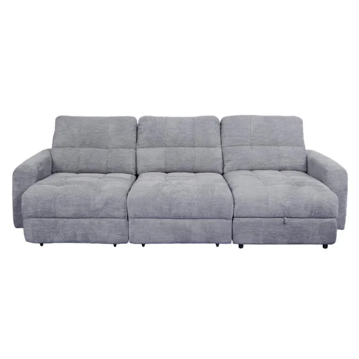 Power Modular Sofa with 2 Sliders and Right-Side Chaise with Storage - 3 pcs Grey Sale