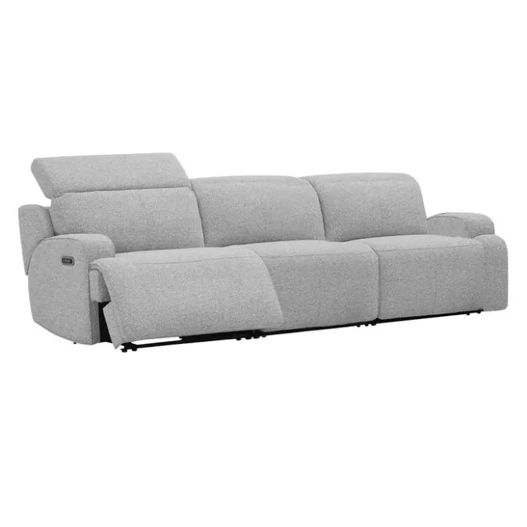 Power Modular Sofa with Adjustable Headrests - 3 pcs Grey