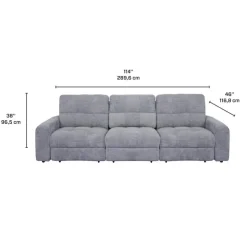 Power Modular Sofa with Sliders - 3 pcs Grey Best