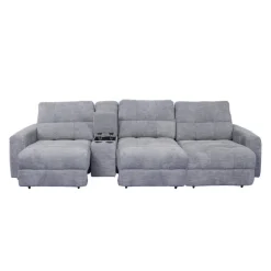 Power Modular Sofa with Sliders and Console - 4 pcs Grey Sale