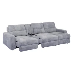 Power Modular Sofa with Sliders and Console - 4 pcs Grey Sale
