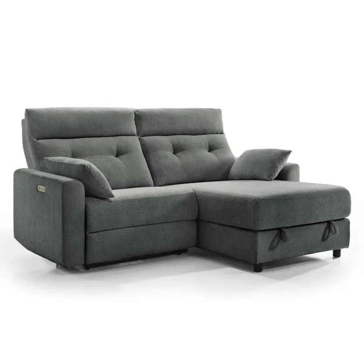 Power Recliner Loveseat and Right-Facing Chaise with Storage - Grey Outlet
