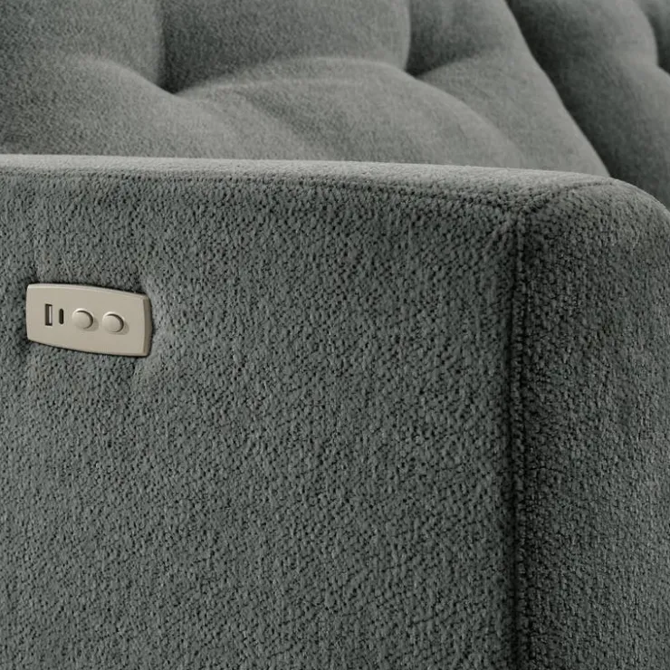Power Recliner Loveseat and Right-Facing Chaise with Storage - Grey Outlet