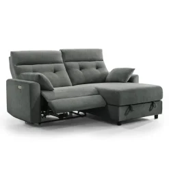 Power Recliner Loveseat and Right-Facing Chaise with Storage - Grey Outlet