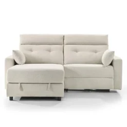 Power Recliner Loveseat and Left-Facing Chaise with Storage - Beige Hot