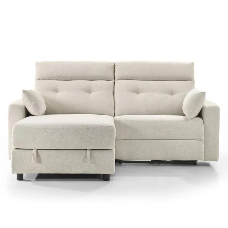 Power Recliner Loveseat and Left-Facing Chaise with Storage - Beige Hot