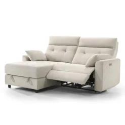 Power Recliner Loveseat and Left-Facing Chaise with Storage - Beige Hot