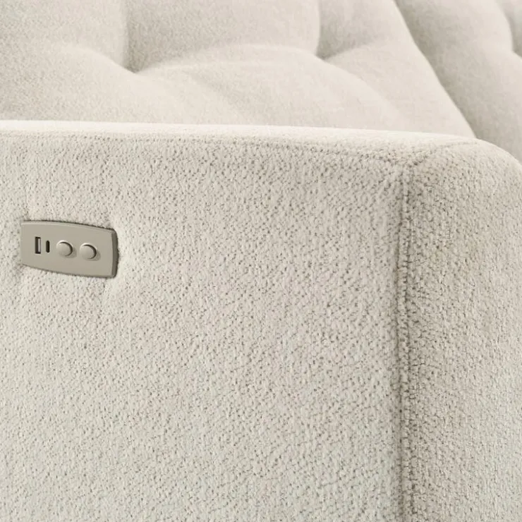 Power Recliner Loveseat and Right-Facing Chaise with Storage - Beige Clearance