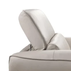 HTL Power Recliner with Adjustable Headrest - Genuine Leather Oatmeal Beige Sale