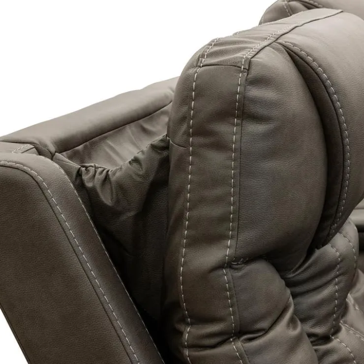 Power Recliner with Adjustable Headrest Grey Discount