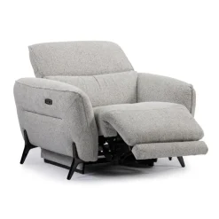 HTL Power Recliner with Adjustable Headrest - Fabric Beige Outlet