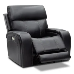 Power Recliner with Adjustable Headrest, Retractable Controls and Immersive Sound System Black Outlet