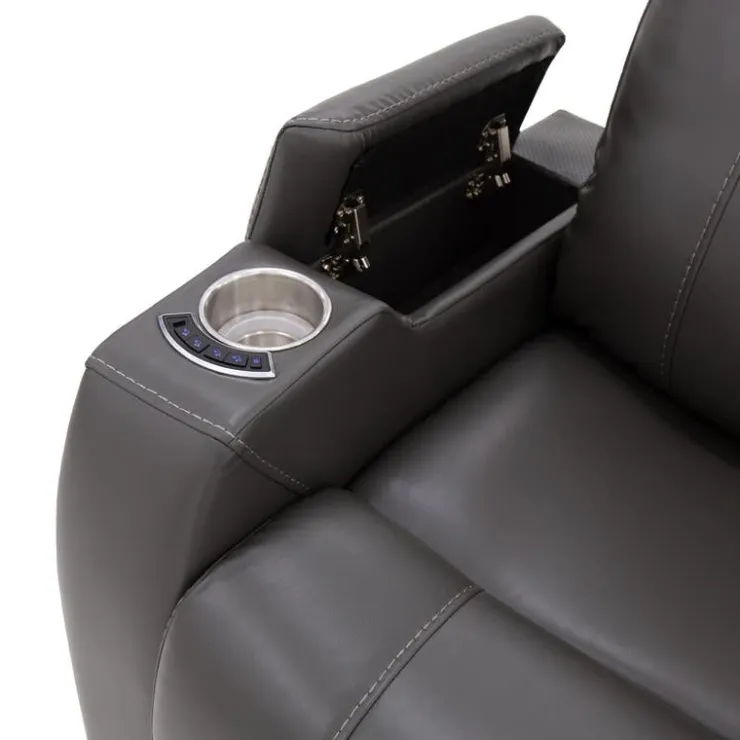 Power Recliner with Built-In Audio System - Grey Dark Grey Best