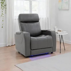 Power Recliner with Built-In Audio System - Grey Dark Grey Best