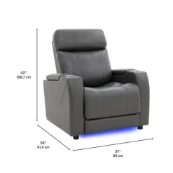 Power Recliner with Built-In Audio System - Grey Dark Grey Best