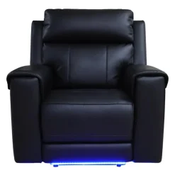 Power Recliner with Massage, Heat, and Retractable Console with Built-In Sound System Black Hot