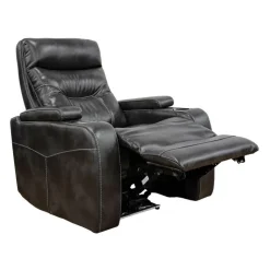 Power Recliner with Storage, Cup Holders and LED Lighting - Grey Online